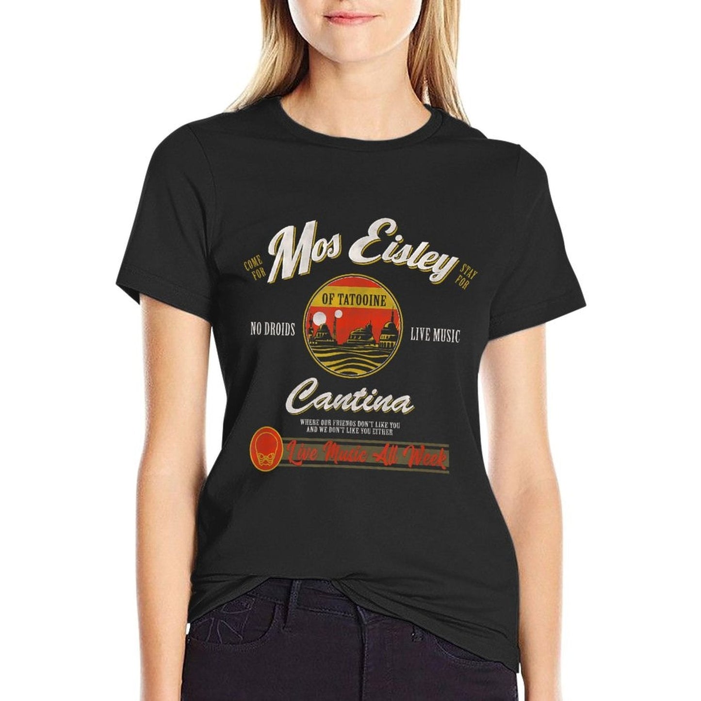 Star Wars Classic Mos Eisley Cantina Live Music All Week Ad  Cotton T-Shirt