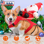 Pet Christmas Costumes Red Winter Coat for Dog Riding Santa Claus with Bell Clothes New Year Outfit Cosplay Costumes Party Dress Up For Cats