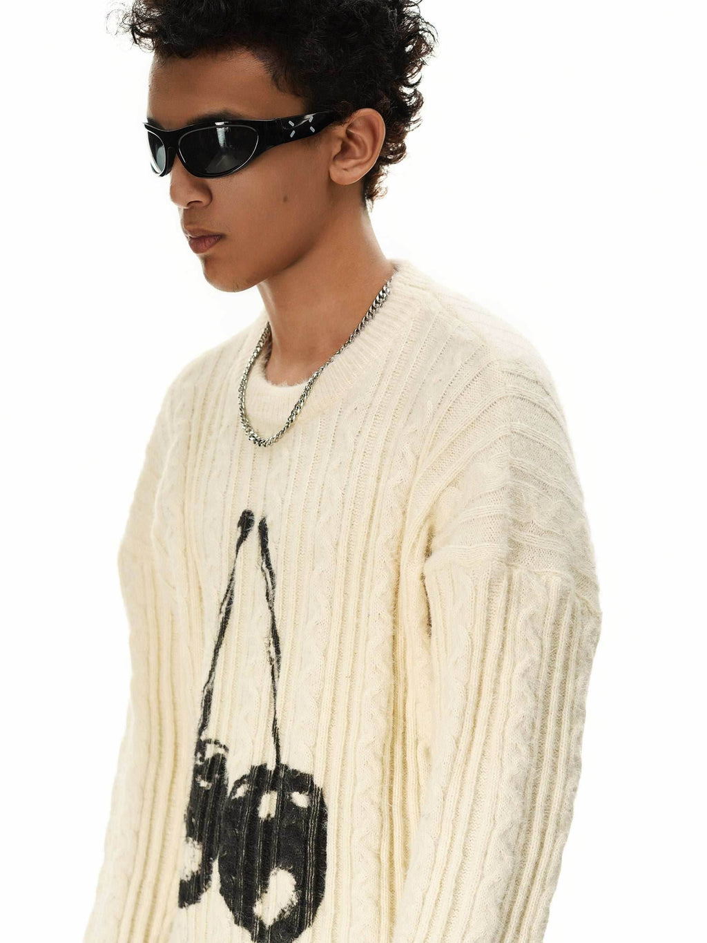 Double Cherry Knit Sweater - S