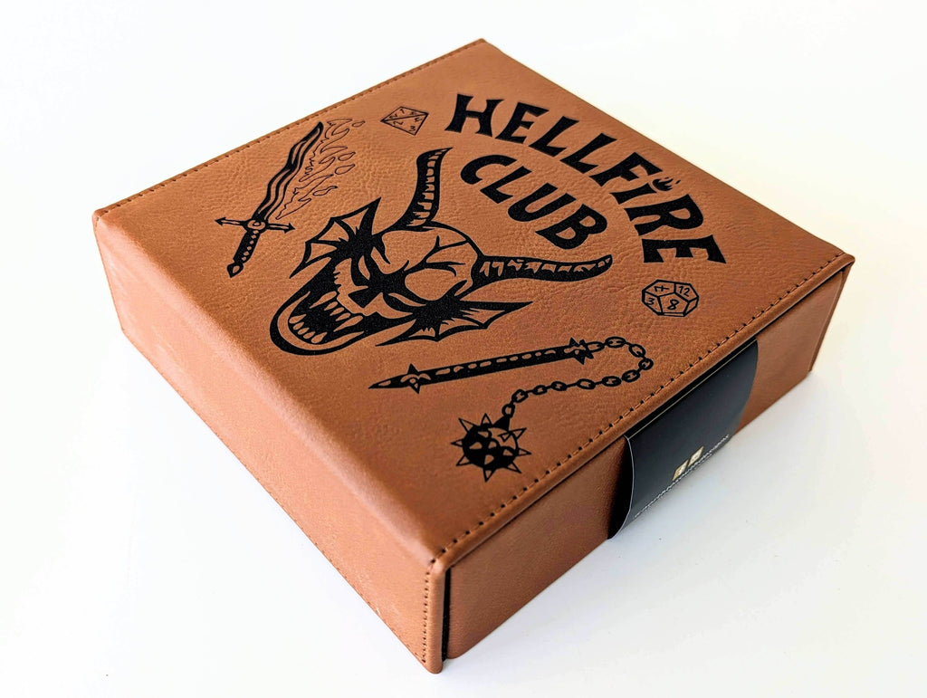 Hellfire Club - D&D - Vegan Leather Dice Box - Chestnut