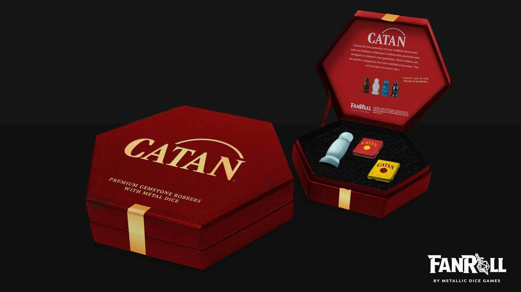 CATAN Official Premium Robber & Metal Dice Set - Opalite