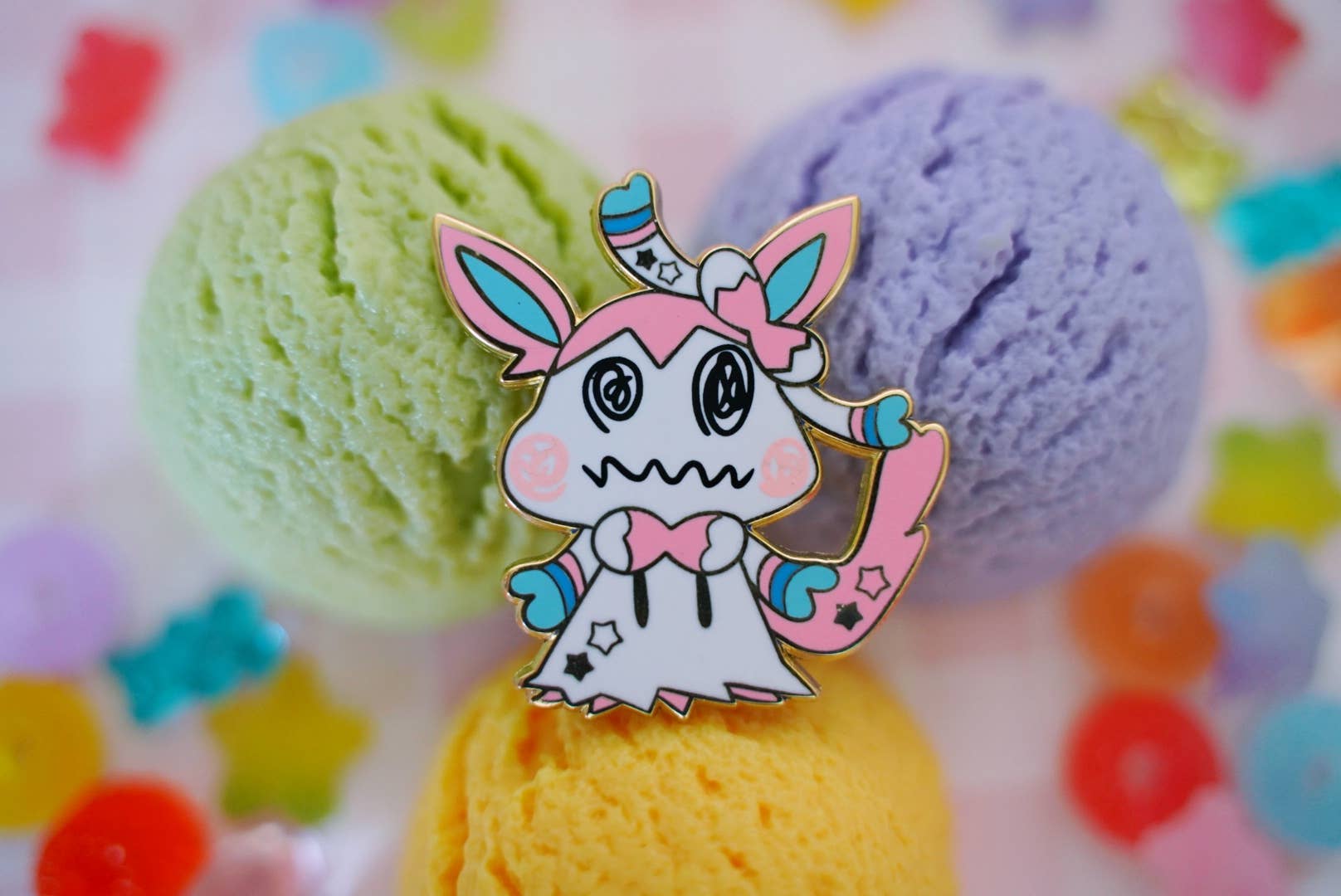 Pokemon: Mimikyu Sylveon Enamel Pin
