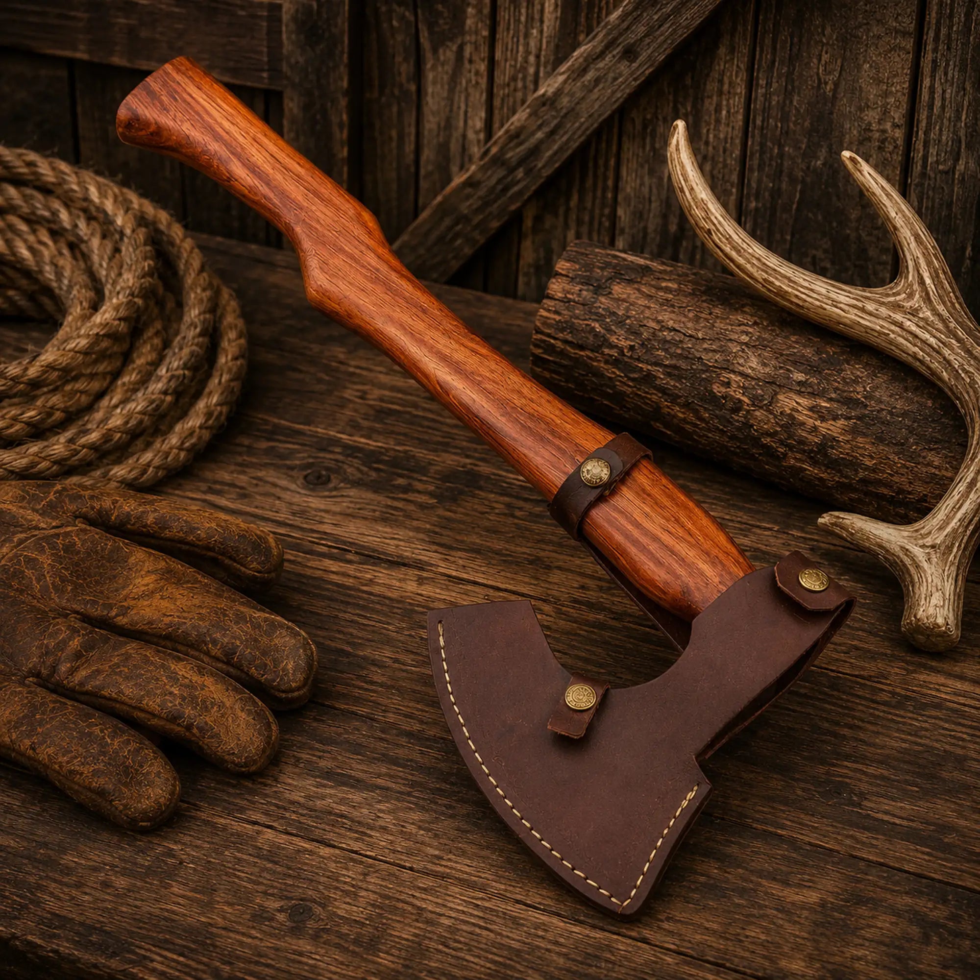 Handmade Damascus Steel Axe Hatchet | 512 Layer Camp Axe & Sheath