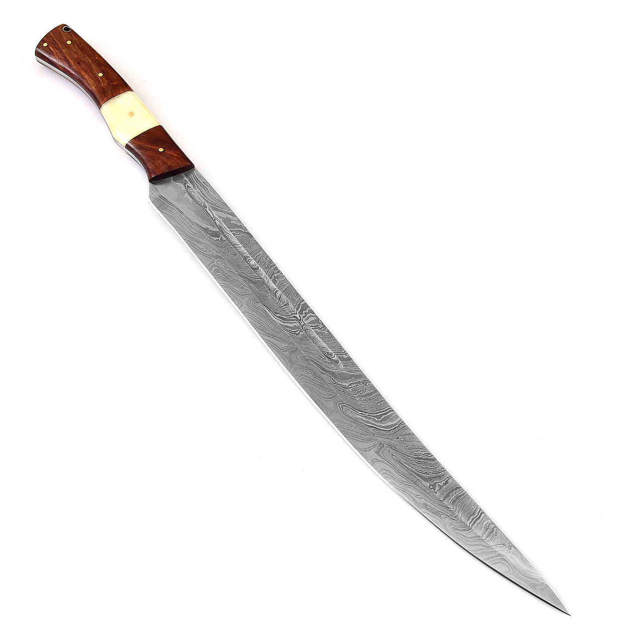 Damascus Steel Full Tang Germanic Style Single-Edged Long Sword