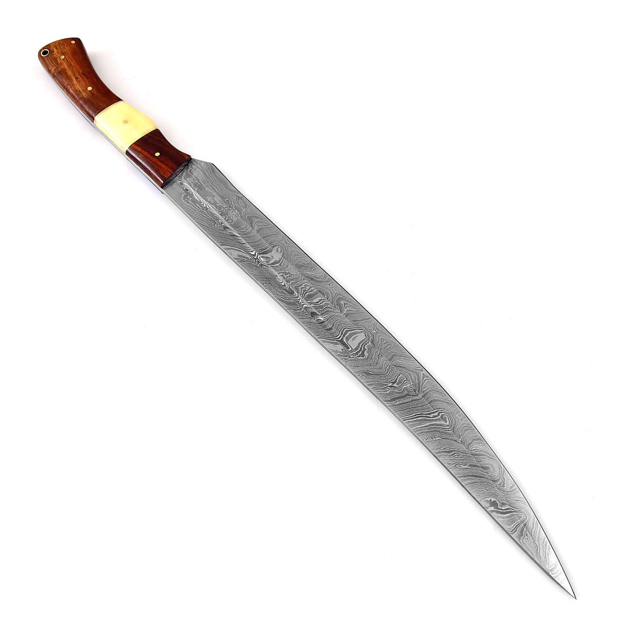 Damascus Steel Full Tang Germanic Style Single-Edged Long Sword