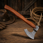 Custom Handmade Damascus Steel Axe Hatchet with Rosewood Handle & Sheath