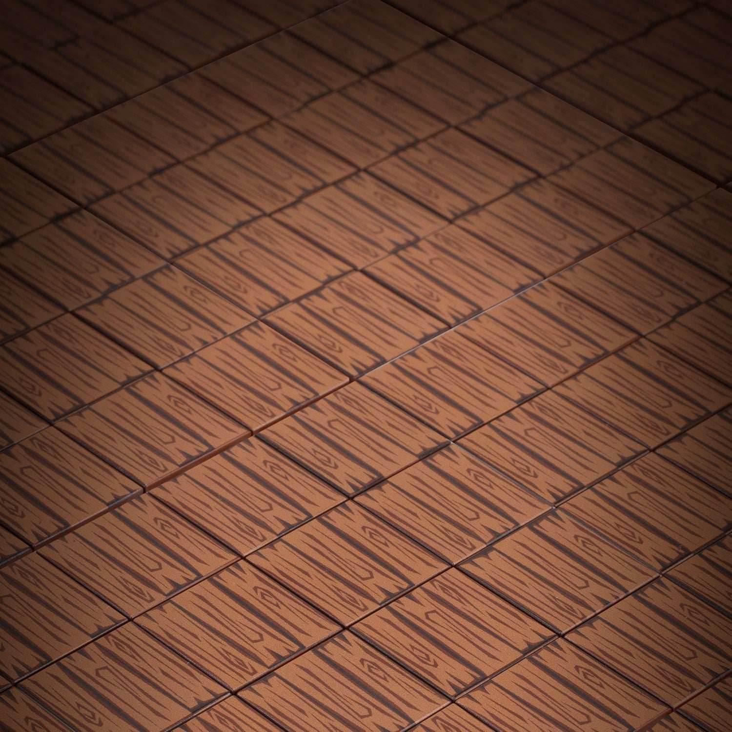 B3 Customs® Hardwood Minifig Flooring (Rough, Dark) - Custom Printed LEGO 2x2 Tile - 