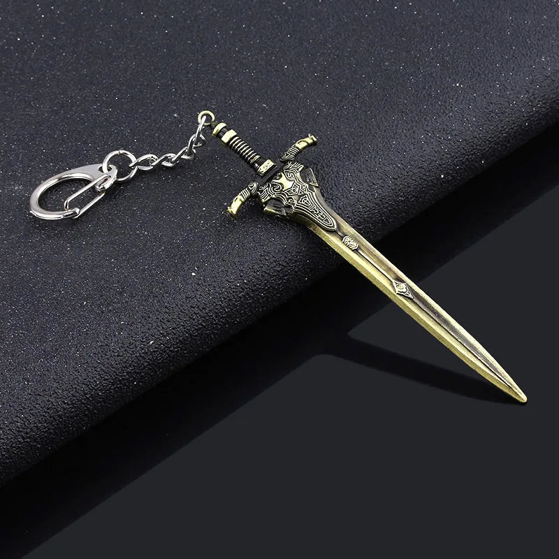 Dark Souls Artorias Sword Keychain High Quality Abyss Walker Knights Logo Metal Keyring Men Car Women Bag Accessories