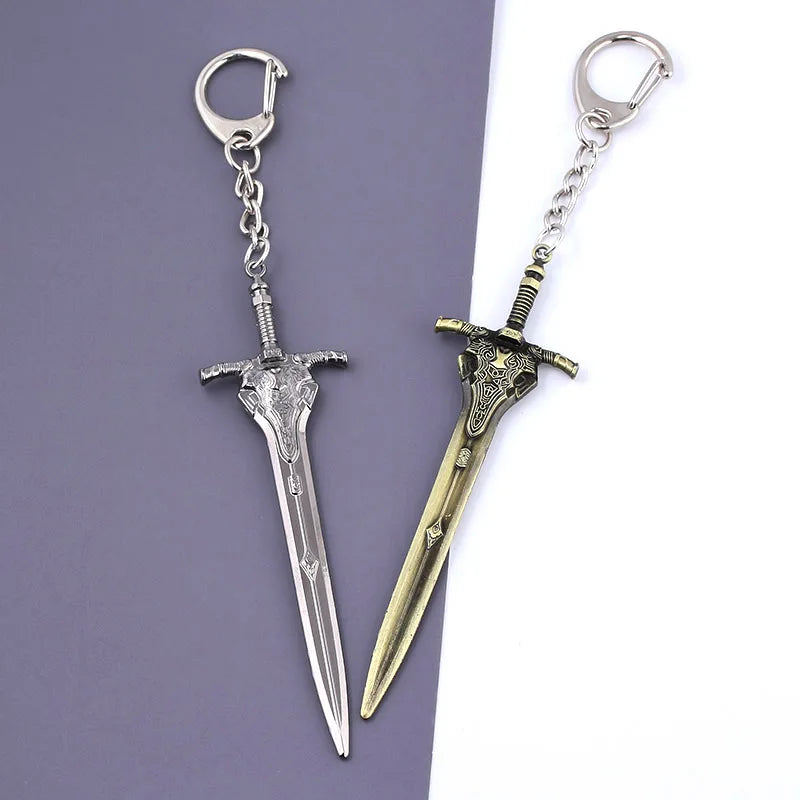 Dark Souls Artorias Sword Keychain High Quality Abyss Walker Knights Logo Metal Keyring Men Car Women Bag Accessories