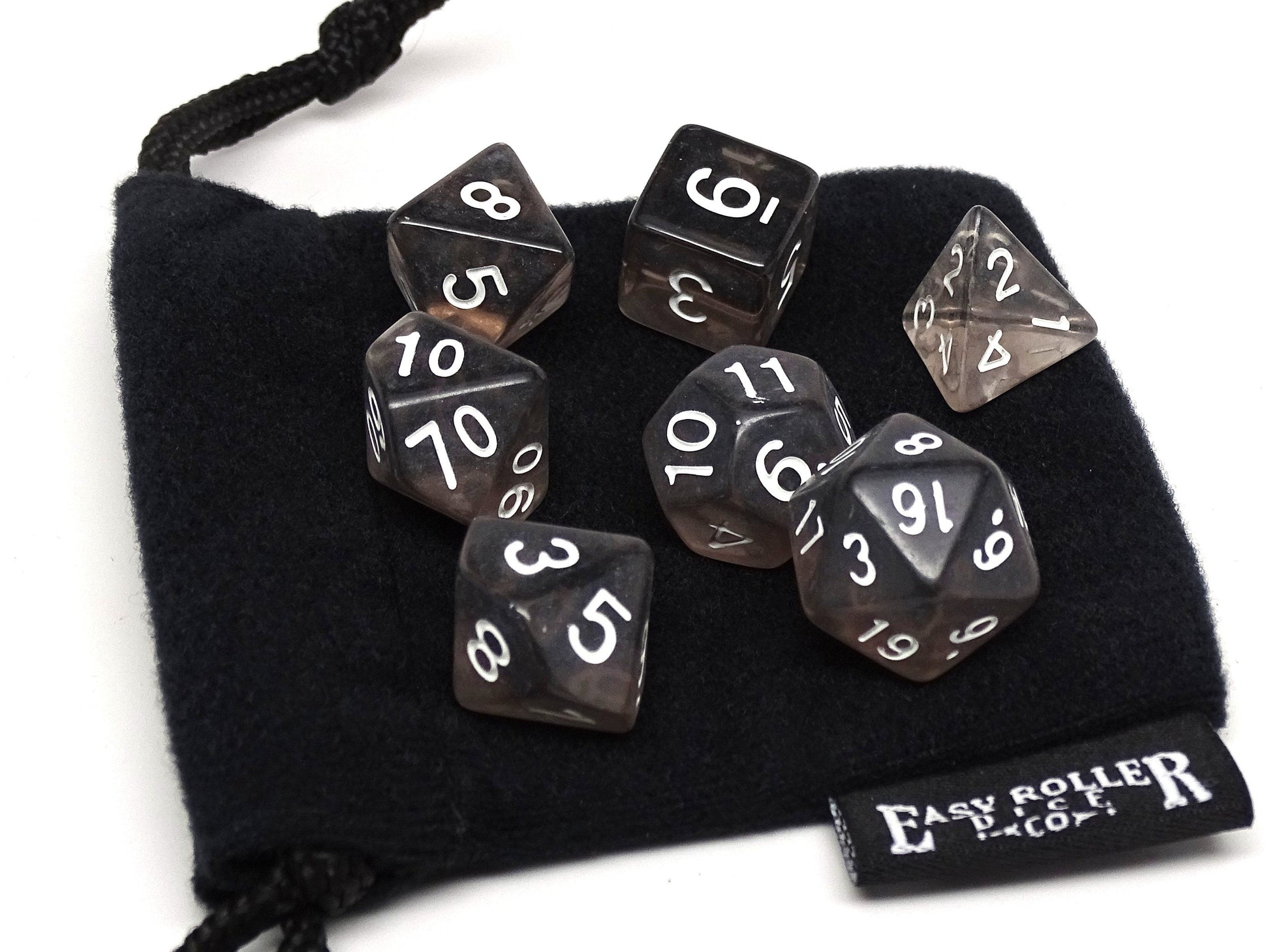 Dark Translucent Dice - 7 Piece Set