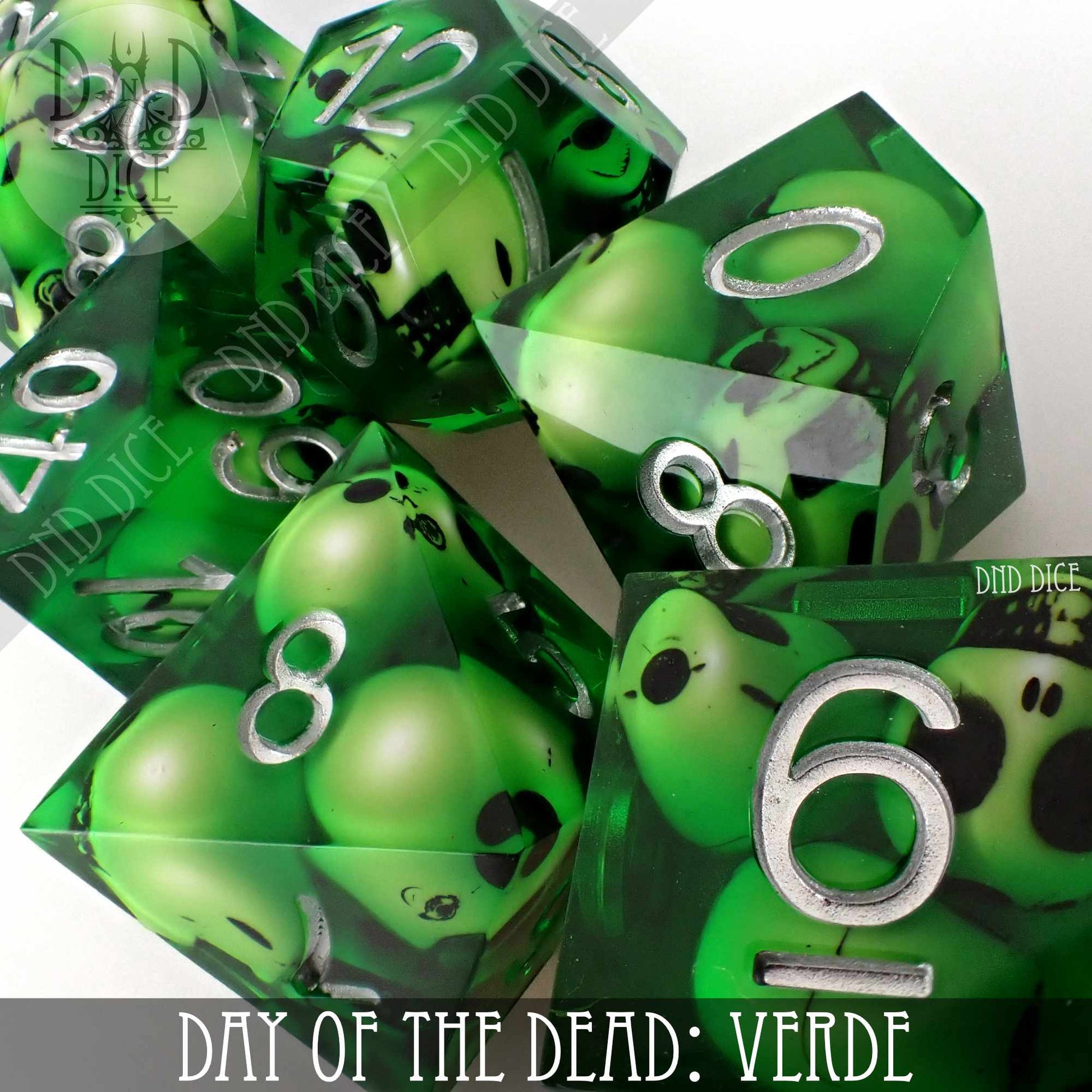 Day of the Dead - Verde Handmade Dice Set