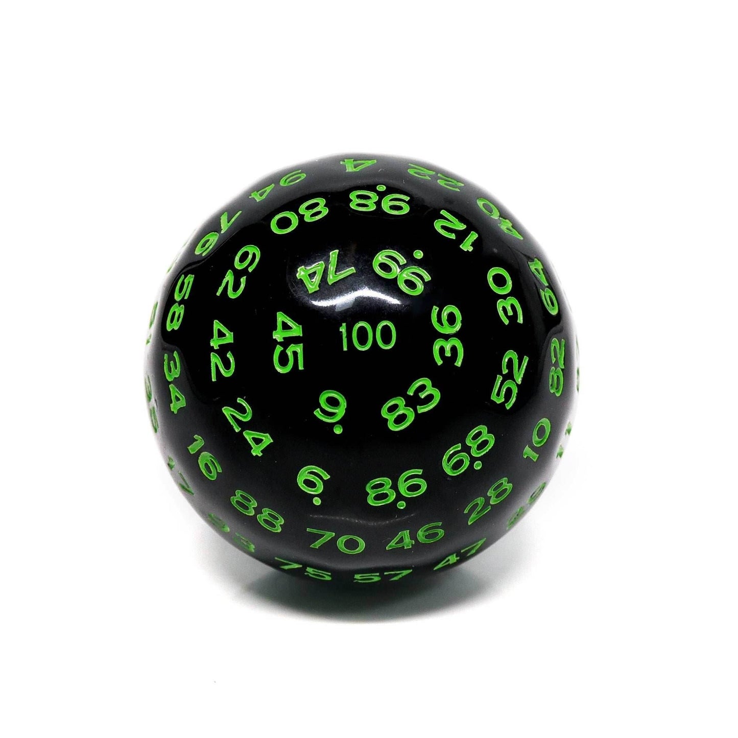 D100-Black Opaque w/Green Numbers - 