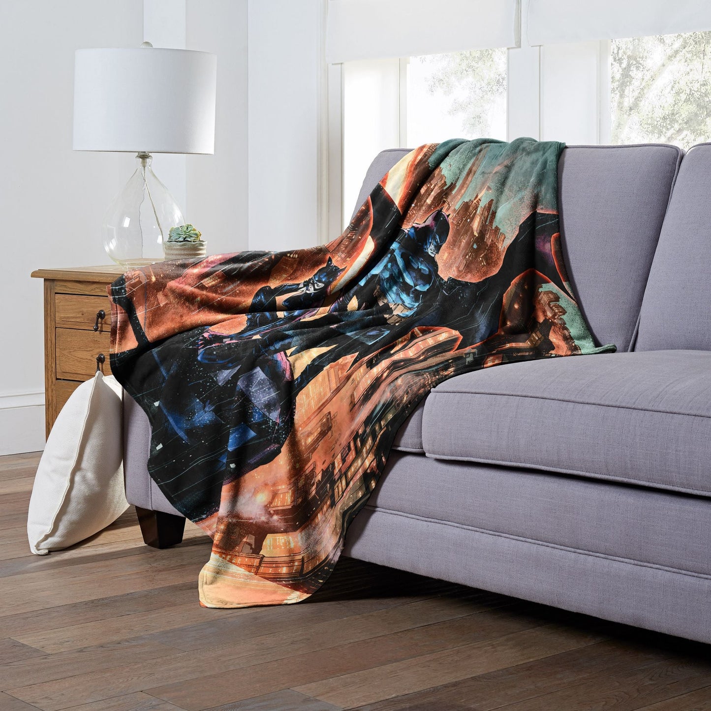 DC Comics Batman Silk Touch Throw Blanket, 50" x 60", Above the City