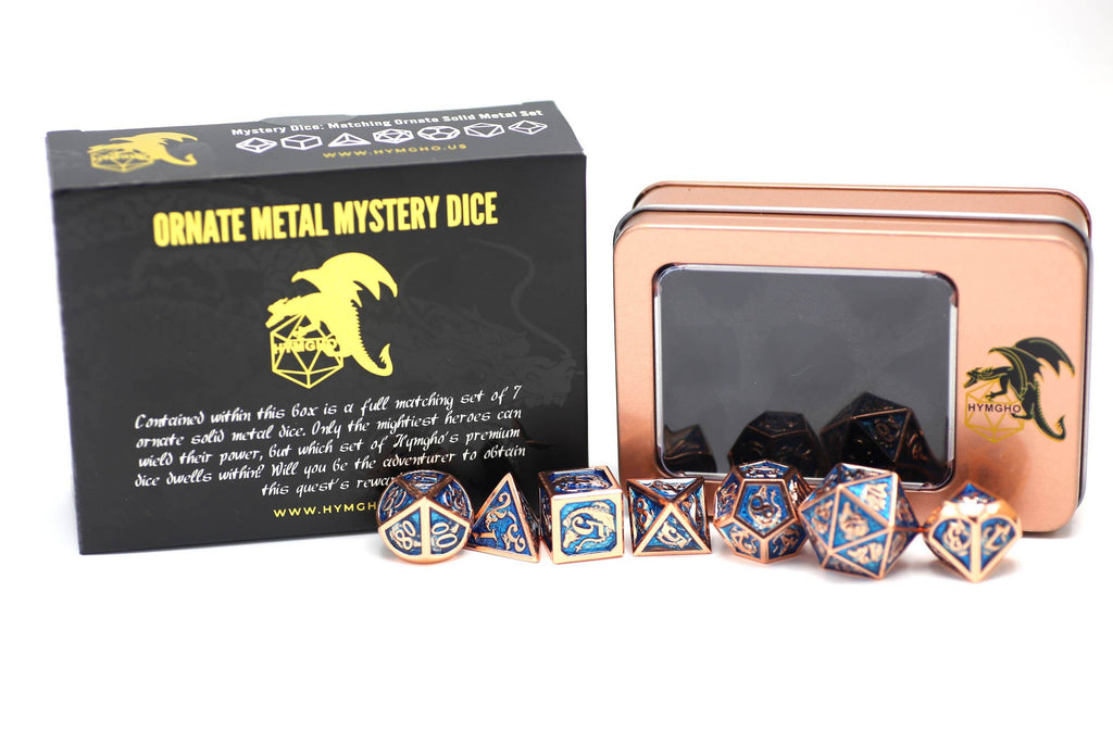 Solid Metal Molded Mystery Box Dice Set - 