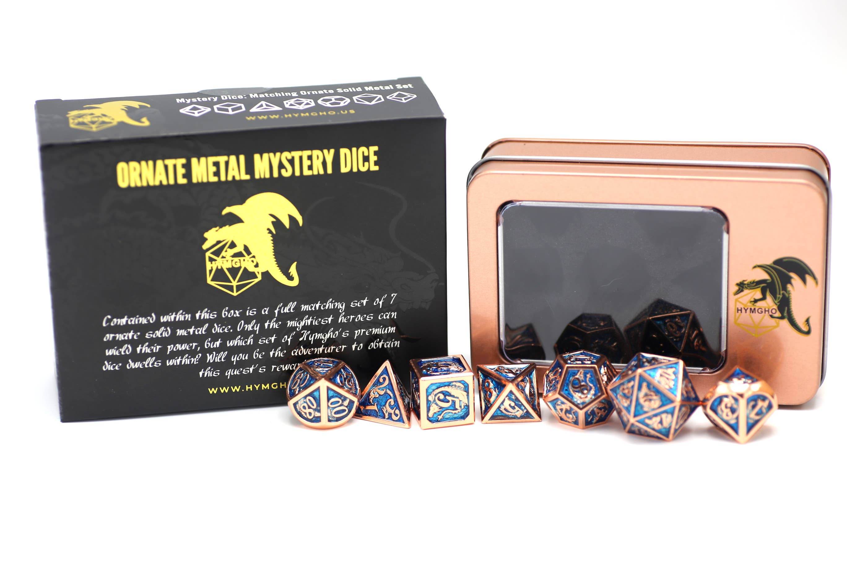 Solid Metal Molded Mystery Box Dice Set - 