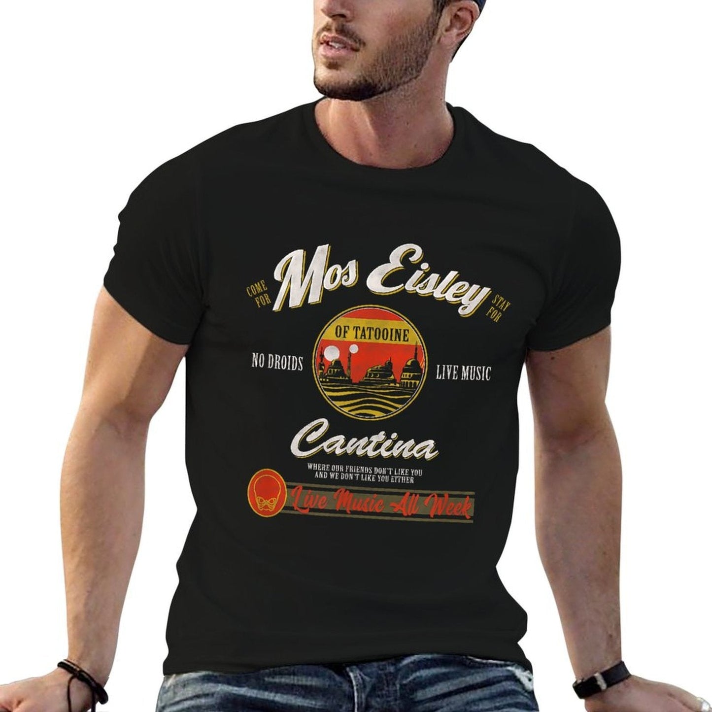 Star Wars Classic Mos Eisley Cantina Live Music All Week Ad  Cotton T-Shirt