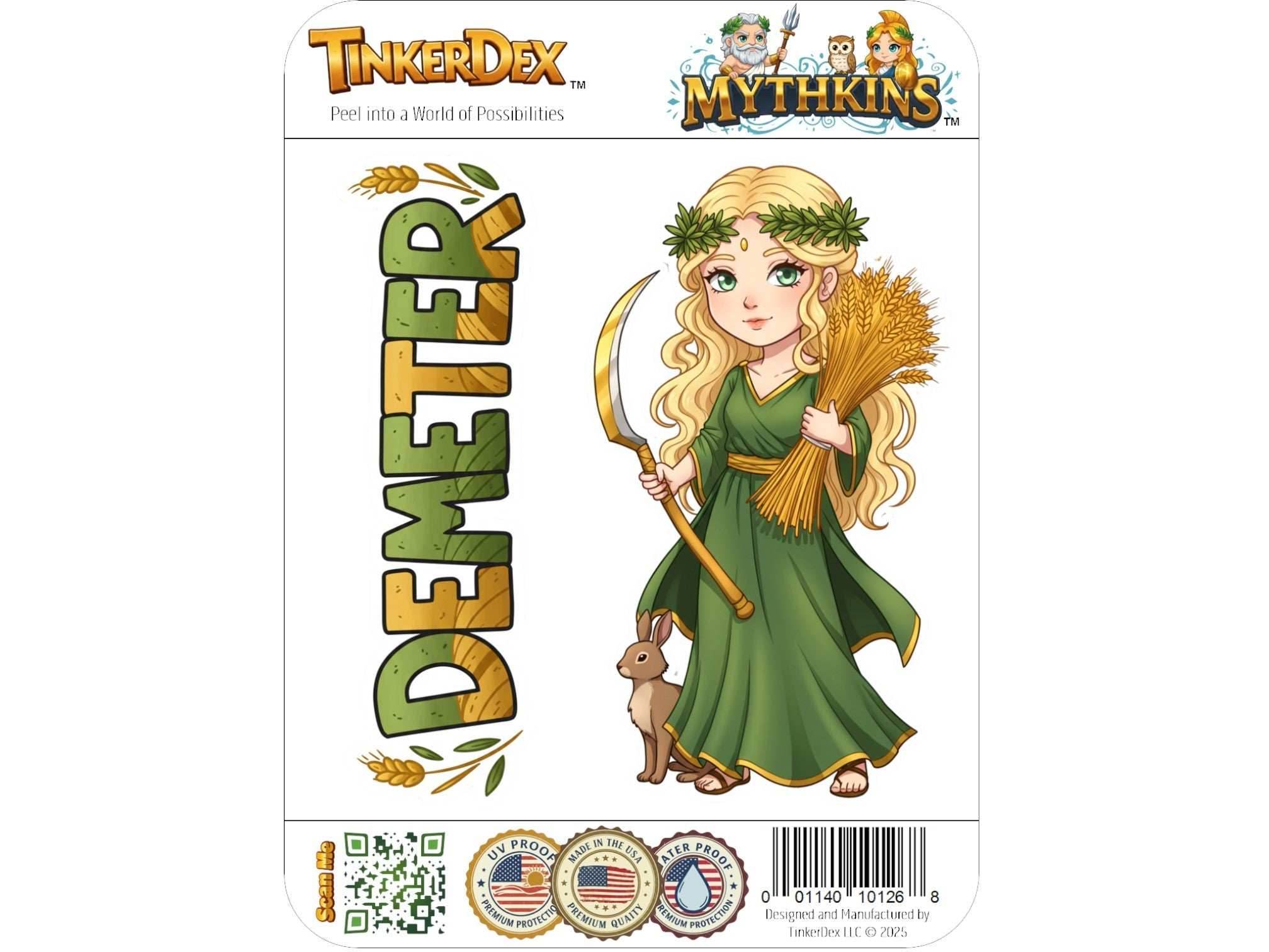 Demeter Sticker and Magnet – Horaia Mythkins™ – Greek Goddess of Harvest and Seasons | Waterproof & UV-Proof - Sticker / Mini