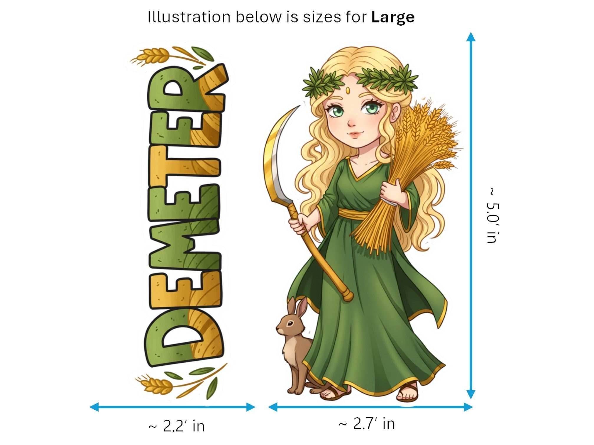 Demeter Sticker and Magnet – Horaia Mythkins™ – Greek Goddess of Harvest and Seasons | Waterproof & UV-Proof - Sticker / Large