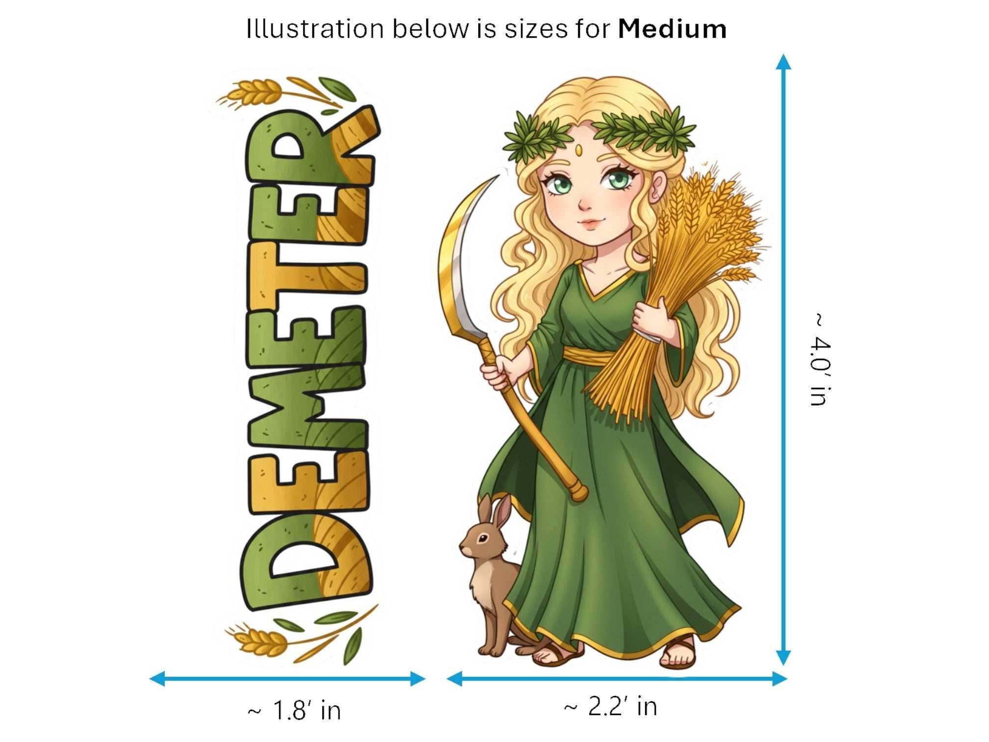 Demeter Sticker and Magnet – Horaia Mythkins™ – Greek Goddess of Harvest and Seasons | Waterproof & UV-Proof - Sticker / Medium