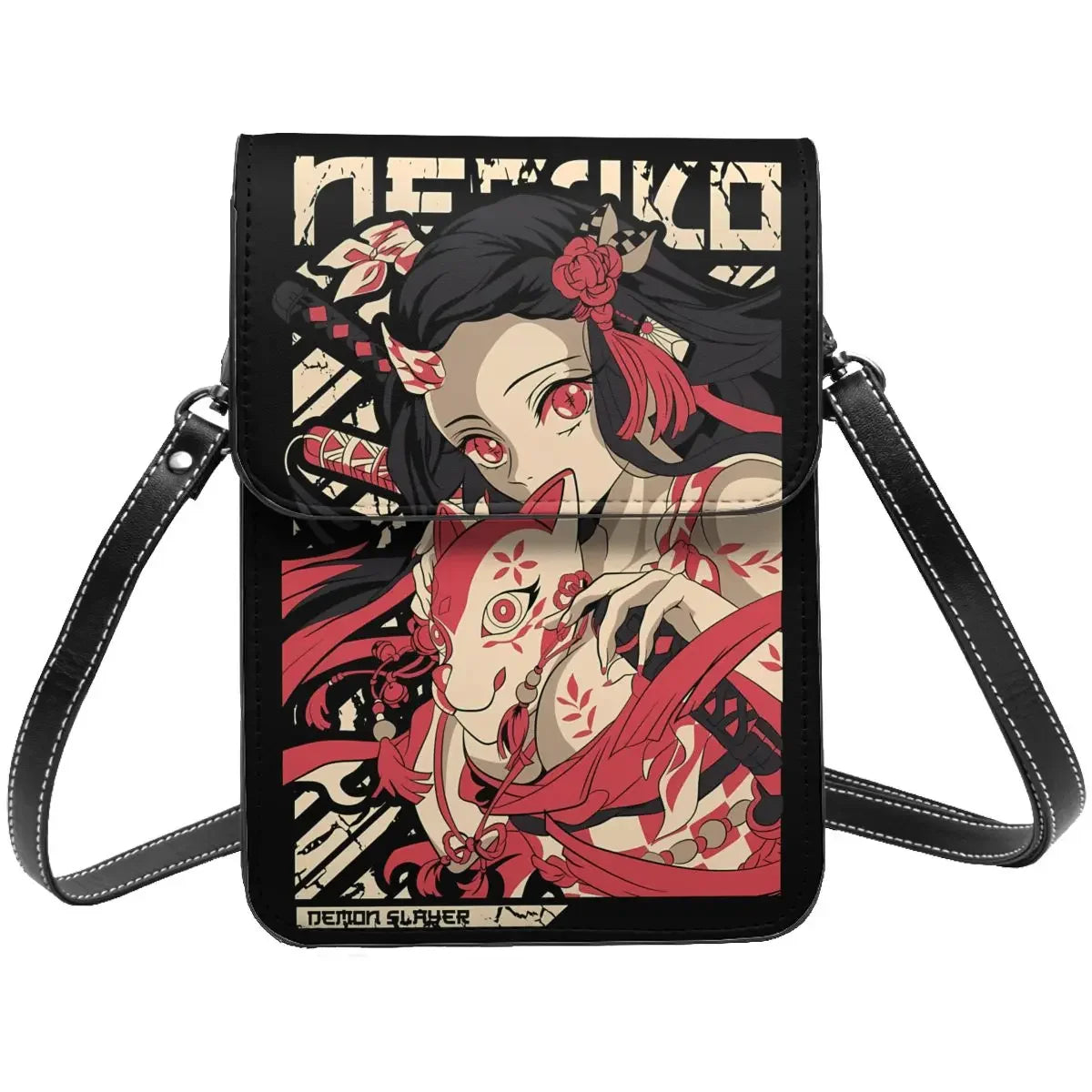 Demon Slayer Crossbody Wallet Cell Phone Bag Shoulder Bag Cell Phone Purse Adjustable Strap