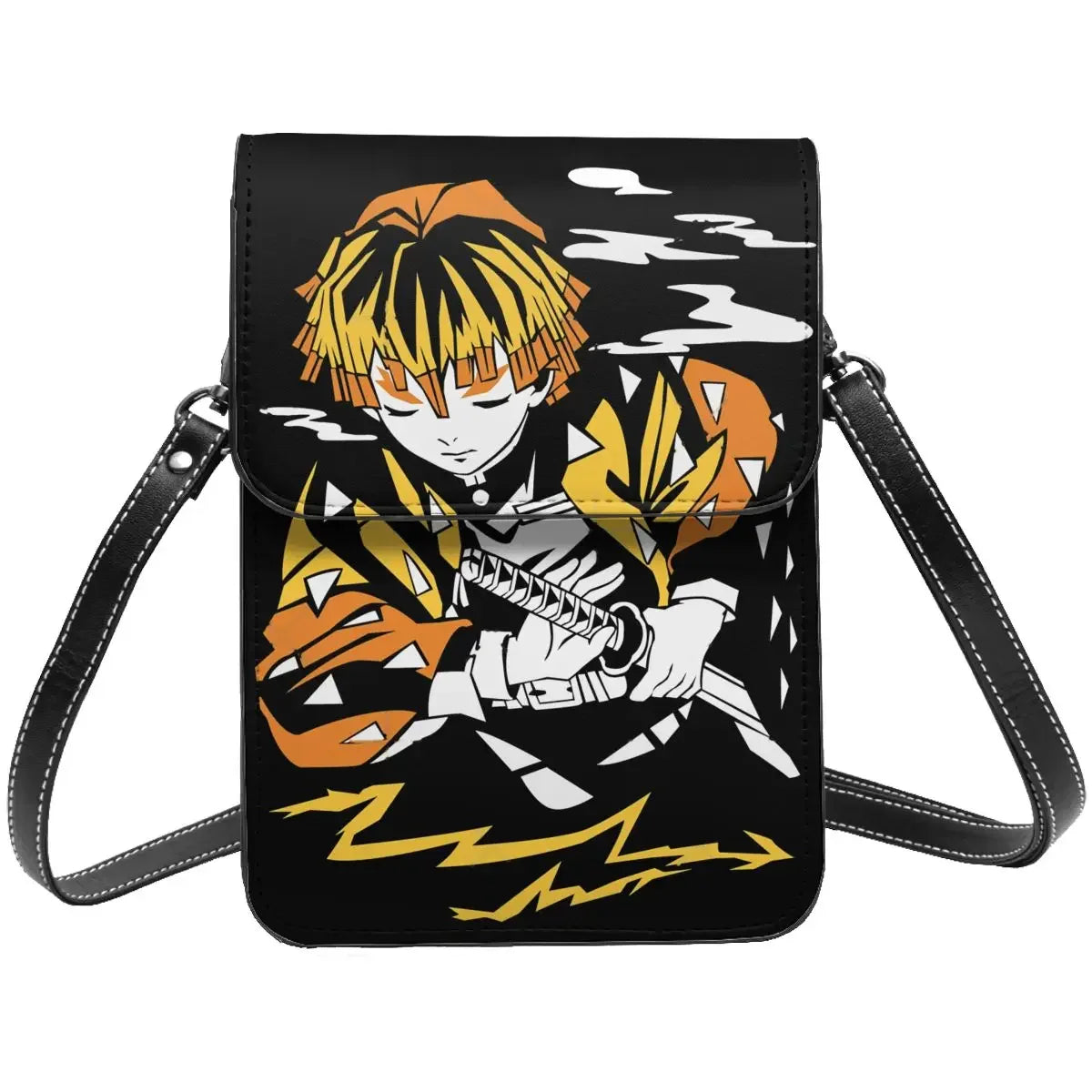 Demon Slayer Crossbody Wallet Cell Phone Bag Shoulder Bag Cell Phone Purse Adjustable Strap