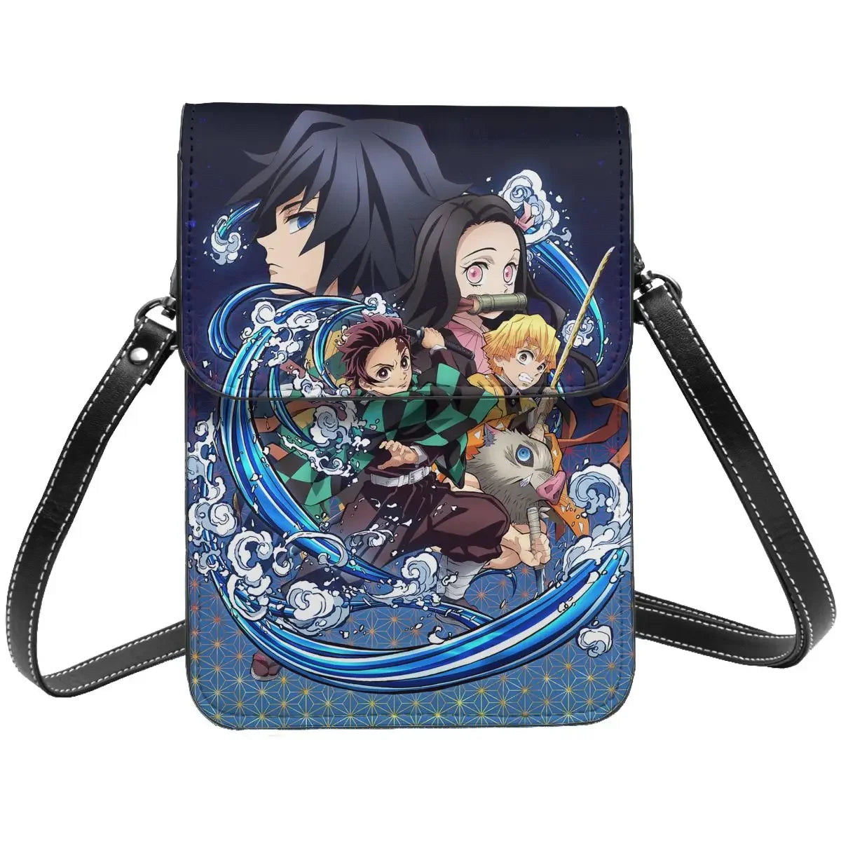 Demon Slayer Crossbody Wallet Cell Phone Bag Shoulder Bag Cell Phone Purse Adjustable Strap