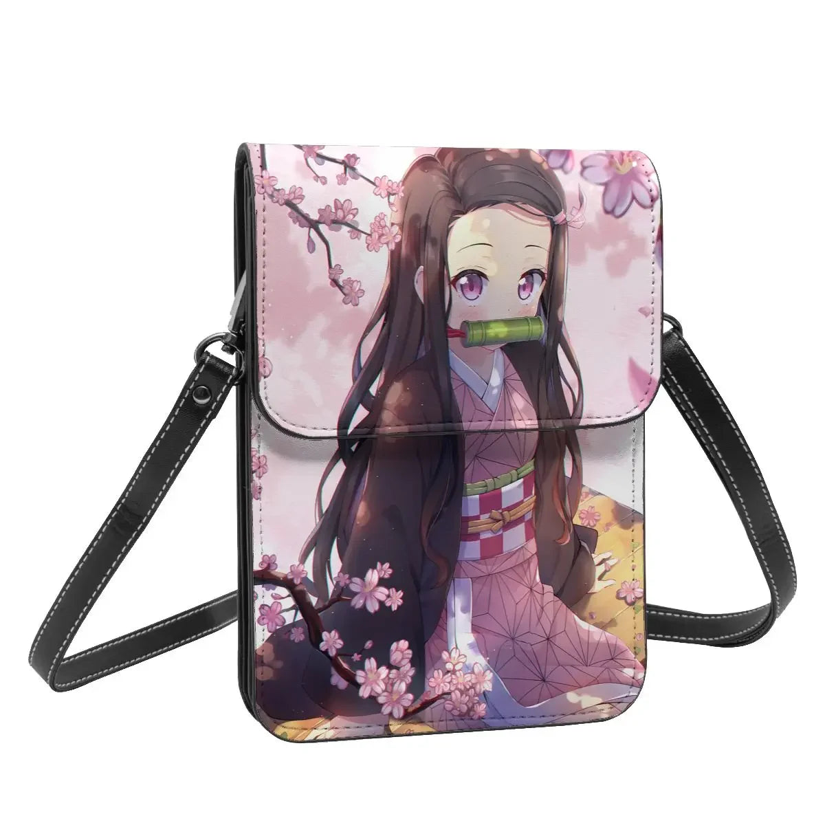 Demon Slayer Crossbody Wallet Cell Phone Bag Shoulder Bag Cell Phone Purse Adjustable Strap