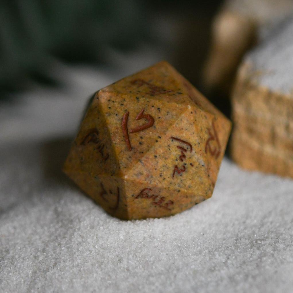 Demotic Limestone 30mm d20 - Dice Around the World Collection