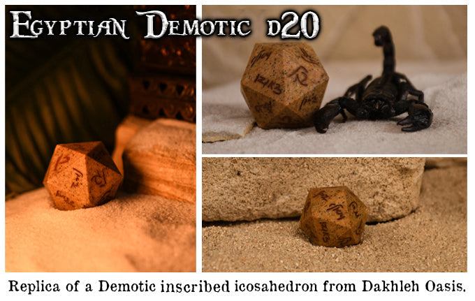 Demotic Limestone 30mm d20 - Dice Around the World Collection