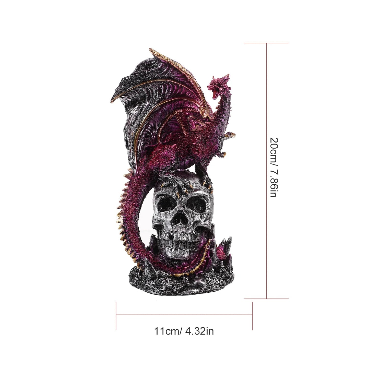 Desktop Dragon Decoration Standing Gothic Figurine Halloween Statue Resin Ornament Home Halloween Decoration