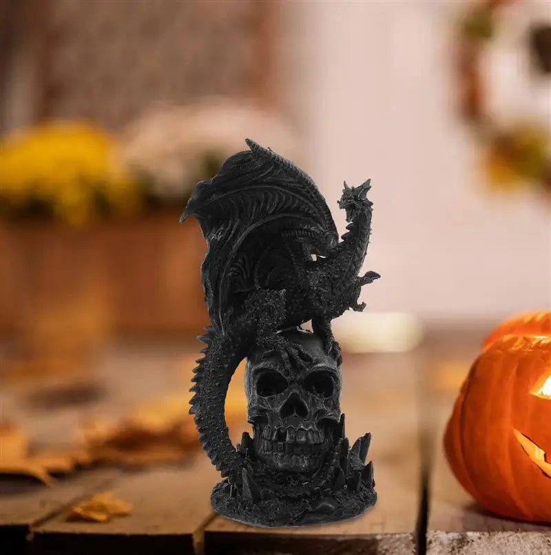 Desktop Dragon Decoration Standing Gothic Figurine Halloween Statue Resin Ornament Home Halloween Decoration