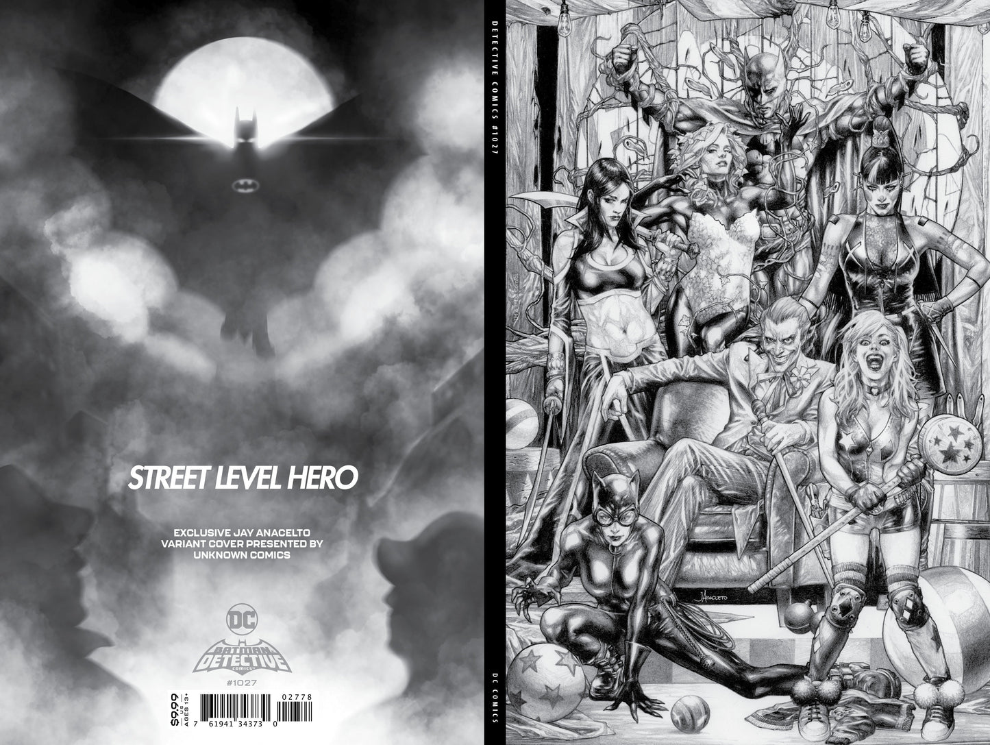 Detective Comics #1027 Unknown Comics Jay Anacleto Exclusive B&W Virgin Var Joker War (09/16/2020)