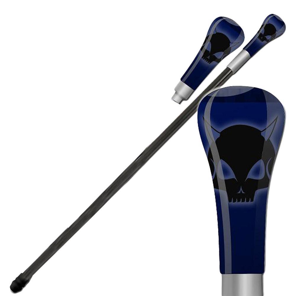 Devil's Skull Crusader Blue Walking Cane