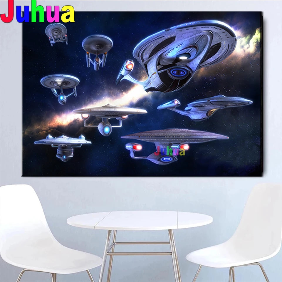 Diamond Mosaic Star Trek Diamond Painting  Evolution of the Starship Diamond Embroidery DIY Crystal painting,home Decor