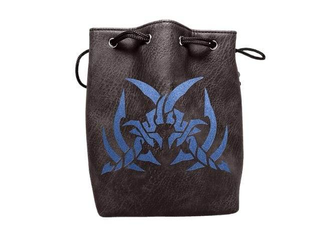 Black Leather Lite Assassin's Blades Design Self-Standing Large Dice Bag - 