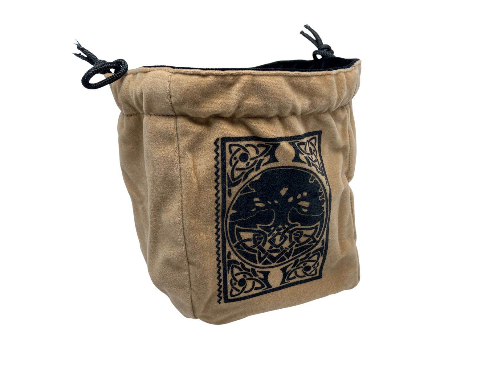 LIMITED EDITION: Black & Tan Spell Book Reversible Microfiber Self-Standing Large Dice Bag - 
