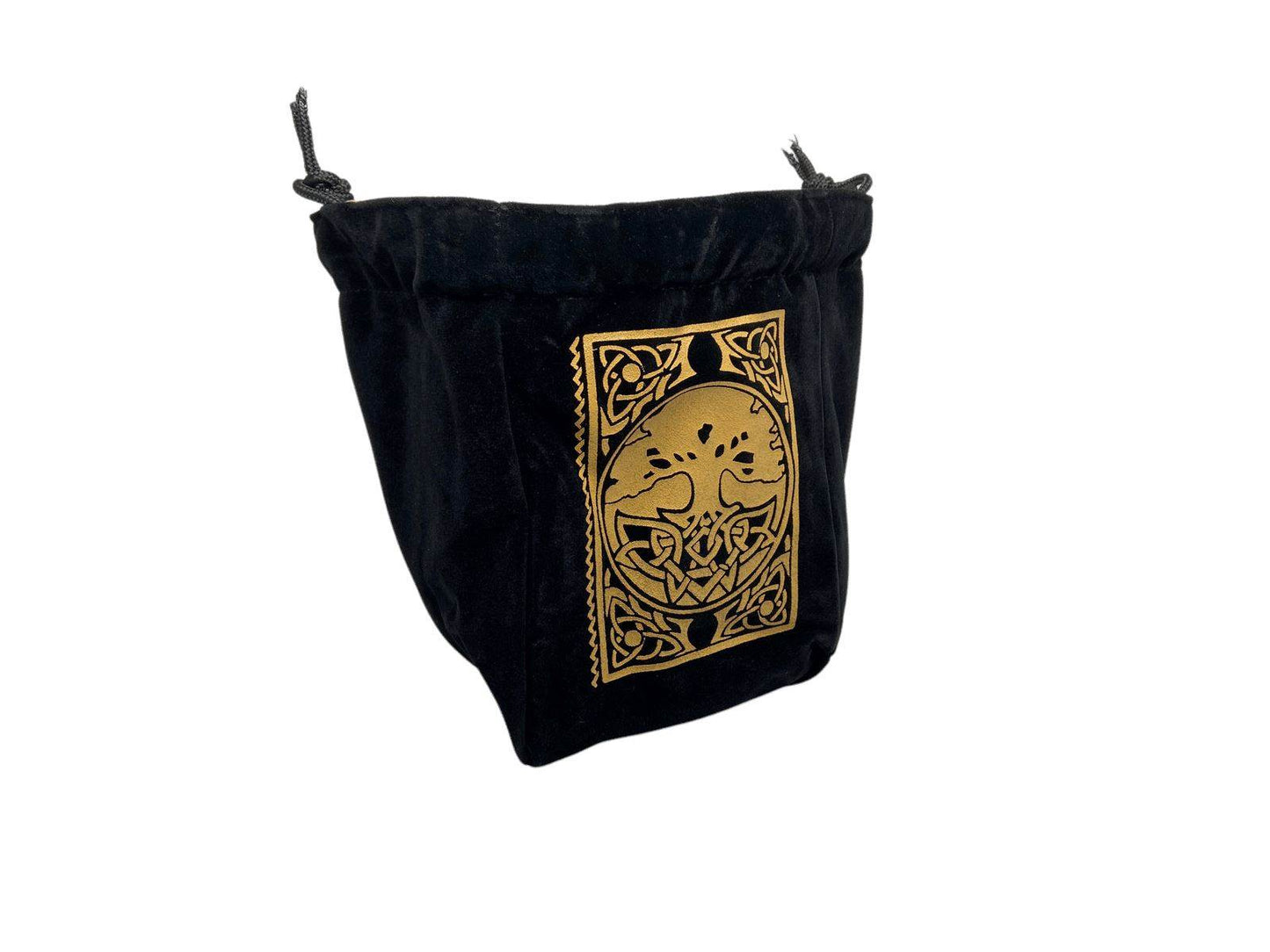 LIMITED EDITION: Black & Tan Spell Book Reversible Microfiber Self-Standing Large Dice Bag - 