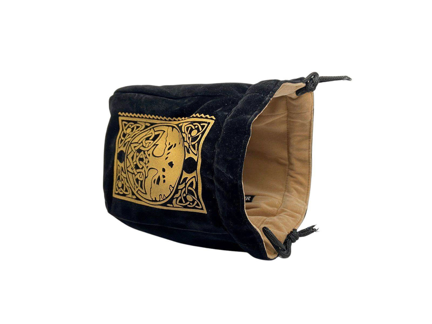 LIMITED EDITION: Black & Tan Spell Book Reversible Microfiber Self-Standing Large Dice Bag - 