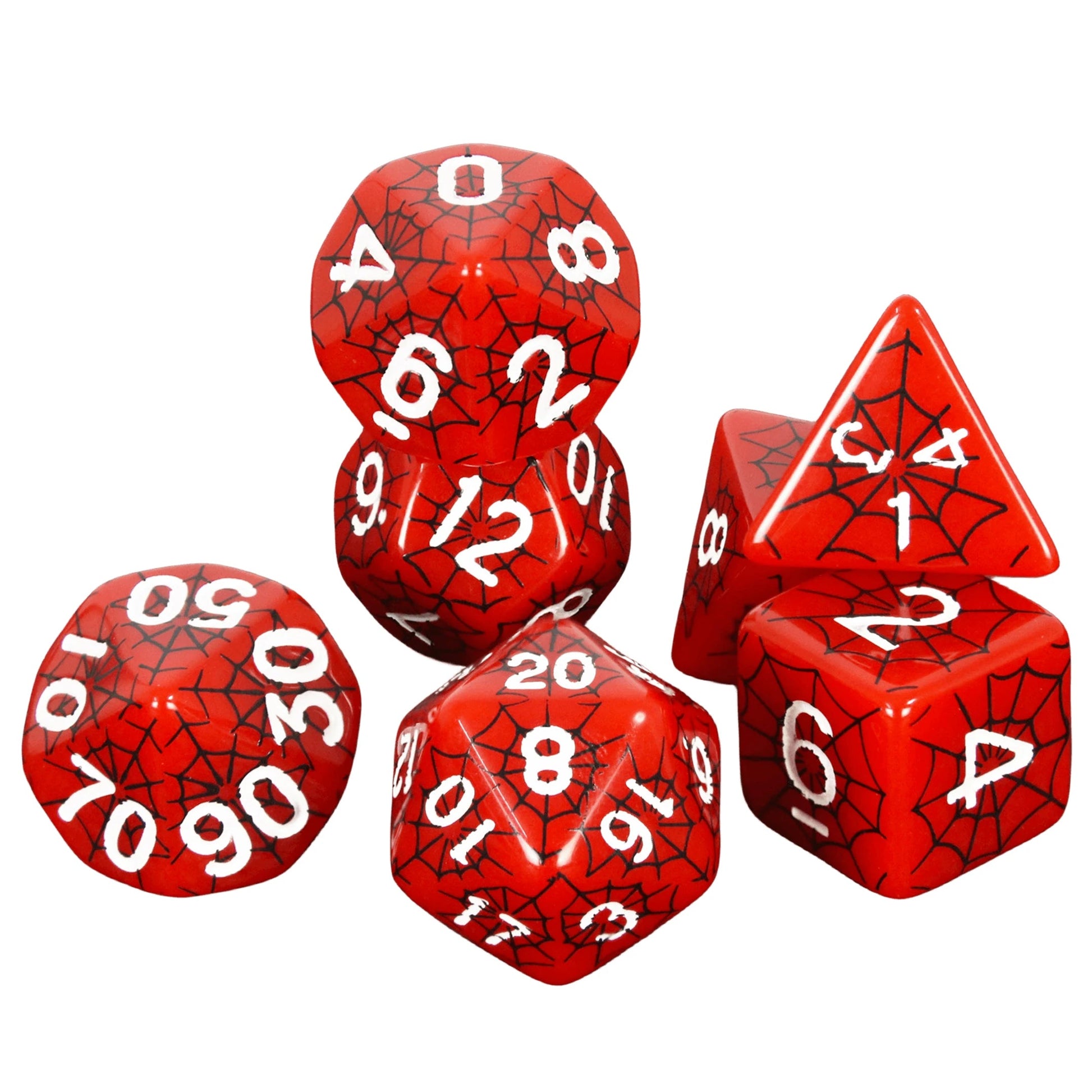 Dice DND Polyhedral Dice Set Printing Spider Web Unique Popular Fantasy Design For DND TRPG RPG Board Game Party Game Dices Kit