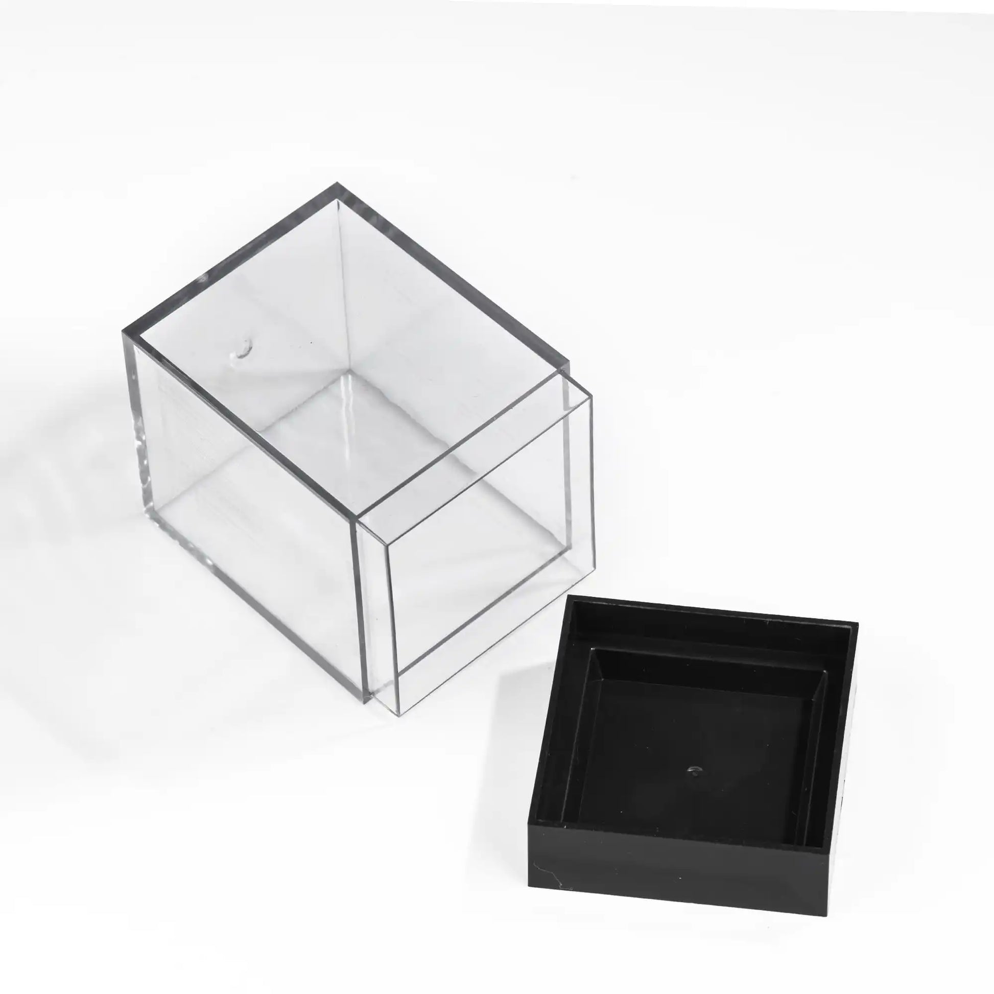 Dice Show Box ,Clear Acrylic Display Case,Black Base Dustproof Protection Model Box,Toy Display Box