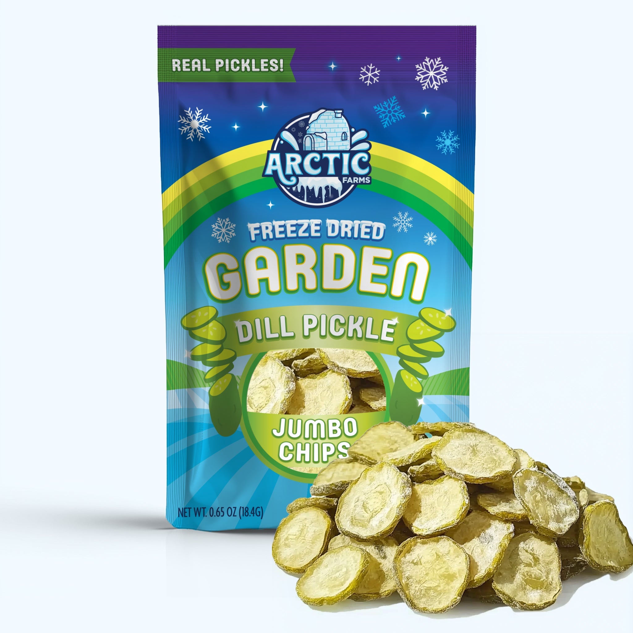 Freeze Dried Kosher Dill Pickle Jumbo Chips (Can be Salty)