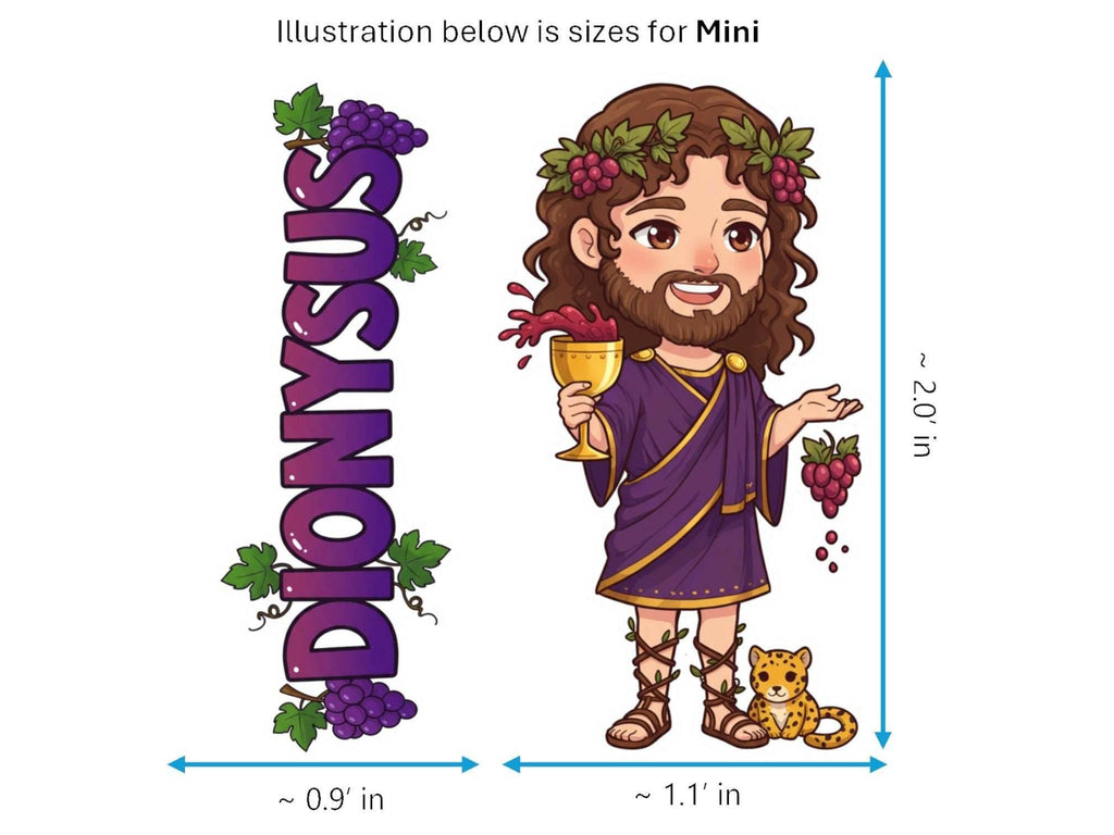 Dionysus Sticker and Magnet – Eleuthereus Mythkins™ – Greek God of Wine and Festivity | Waterproof & UV-Proof - Sticker / Mini