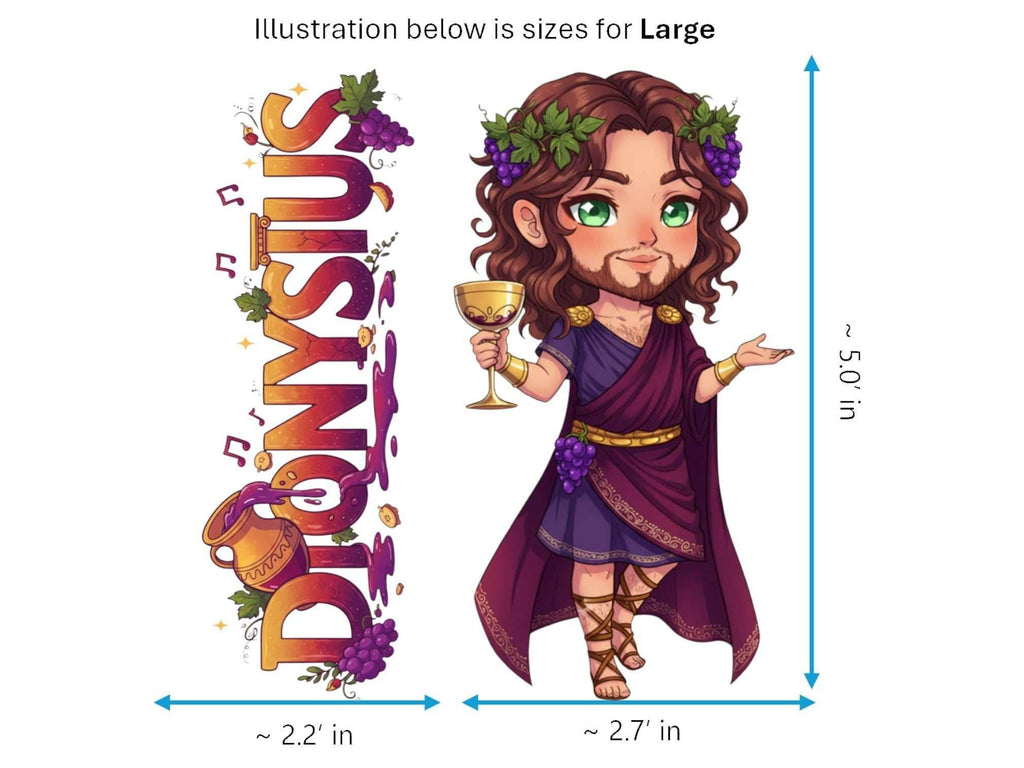 Dionysus Sticker and Magnet – Lyaeus Mythkins™ – Greek God of Wine and Festivity | Waterproof & UV-Proof - Sticker / Large
