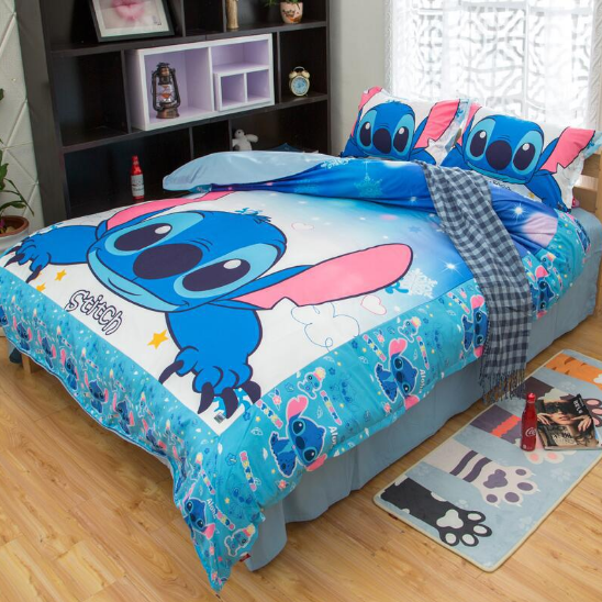 disney lilo and stitch bedding set 3 pcs single double twin full queen king size cartoon girls bed cover pillow cases room decor