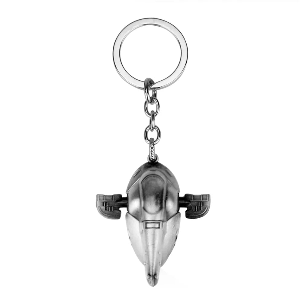 Disney Star Wars Keychain Luxury Silver Color Millennium Falcon Darth Vader Helmet Metal Pendant Key Holder Fashion Accessories