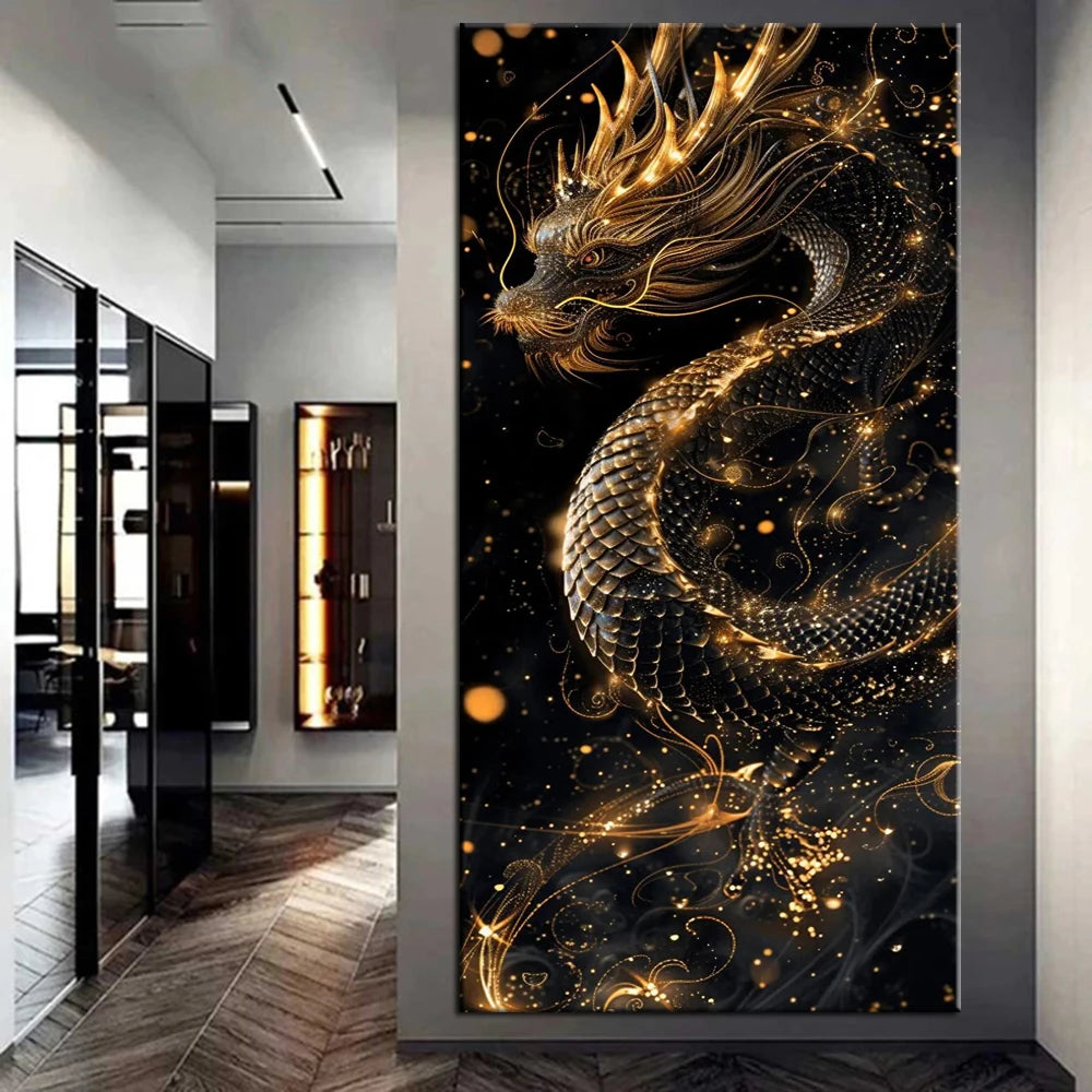 Diy Diamond Painting Black Golden Dragon Picture Full Rhinestones Mosaic Embroidery Sale Cross Stitch Kits Home Wall Decor