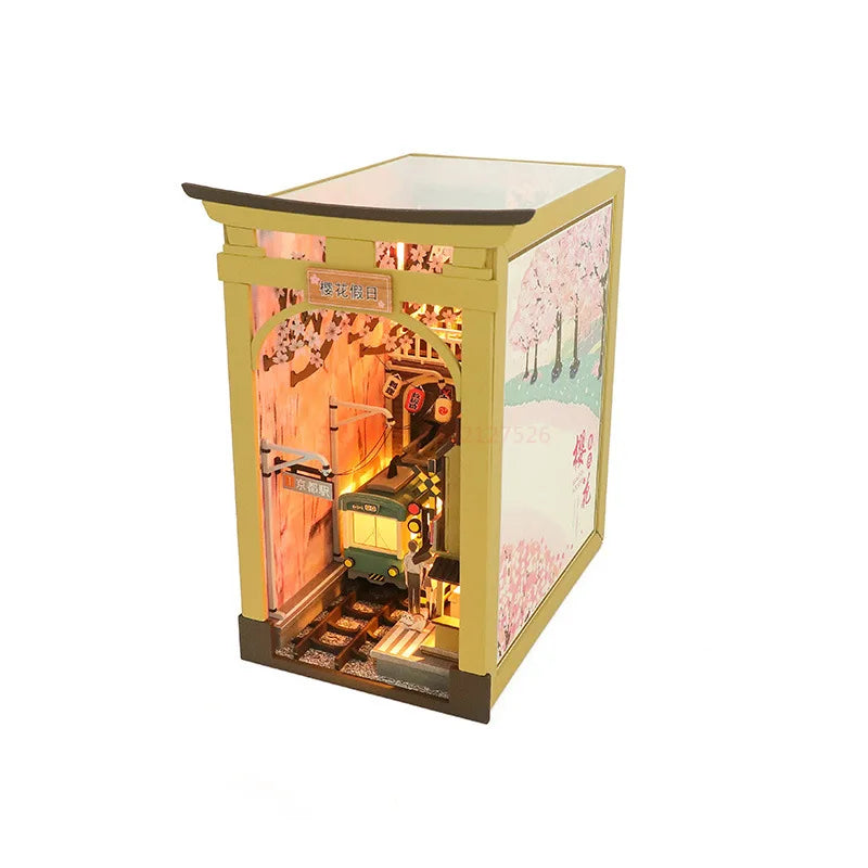 Diy Hut Educational Toys Children's Handmade Diy Creative Book Standing 3d Building Model Japanese Style Building Office Storage