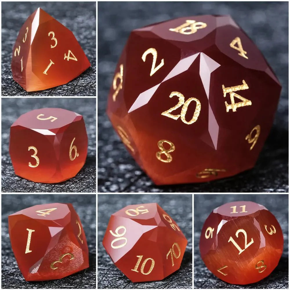 DND Dice - Crimson Glass Gem Polyhedron RPG Dice Set