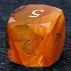 DND Dice | Diamond Cut Amber-Orange Glass Gemstone Dice Set