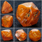 DND Dice | Diamond Cut Amber-Orange Glass Gemstone Dice Set